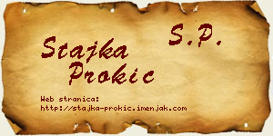 Stajka Prokić vizit kartica